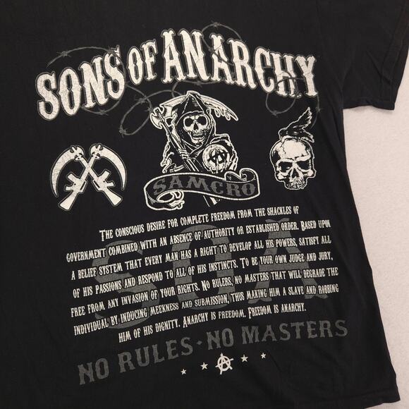 Sons of Anarchy Crew Neck Short Sleeve Graphic Shirt Mens Size L Black - Picture 4 of 9